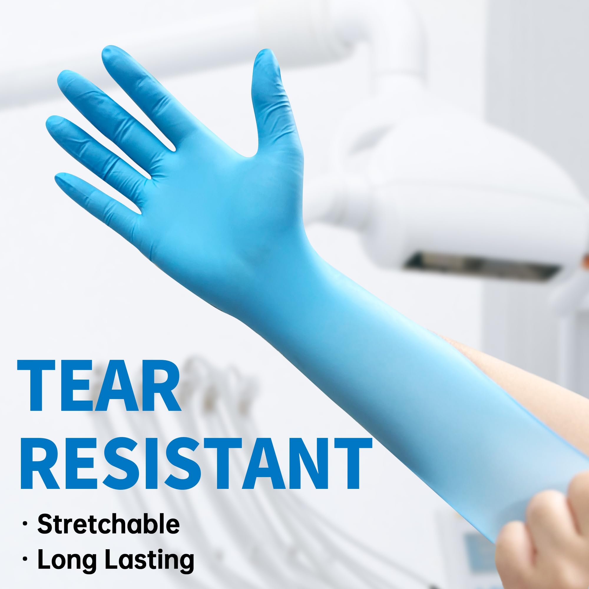Exam Glove Nitrile - قفازات الامتحانات الزرقاء من النتريل للاستعمال