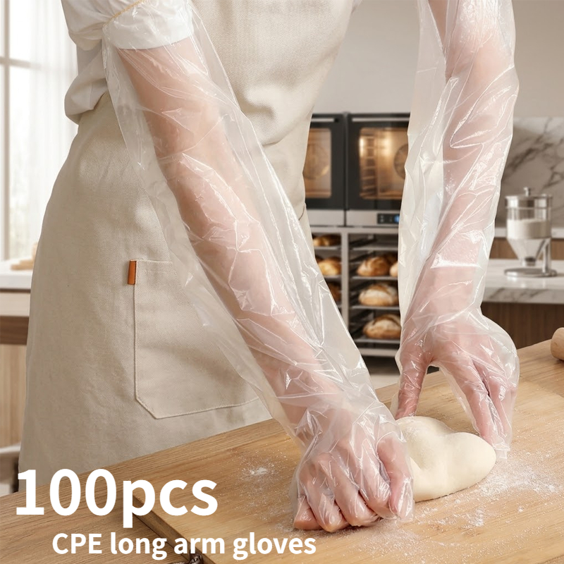 Rubber Glove Cleaning - 100 قطعة من قفازات الحماية للذراعين