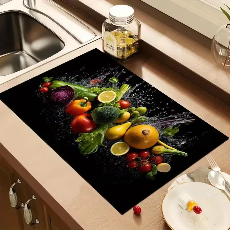 Dish Glove Rubber - وسادة تصريف ملونة مضادة للانزلاق للفواكه