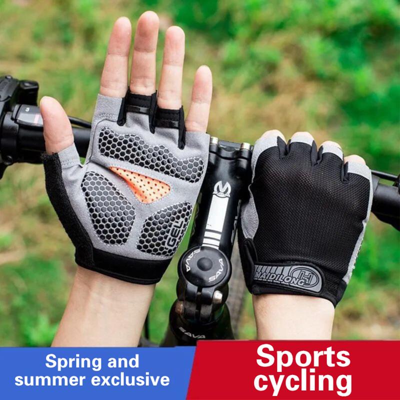 Fingerless Glove Knit - قفازات ركوب الدراجات نصف الأصابع للرجال