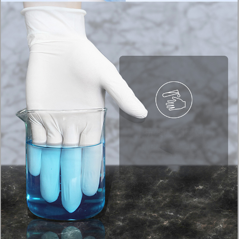 Dish Glove Rubber - قفازات نتريل بيضاء للاستخدام مرة واحدة