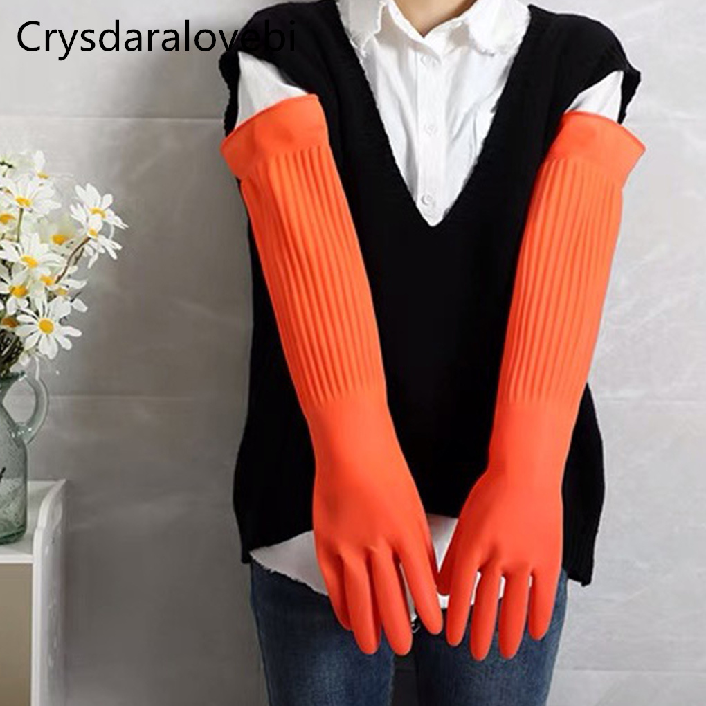 Rubber Glove Cleaning - 45/55 سنتيمتر مقاوم للماء قفازات منزلية