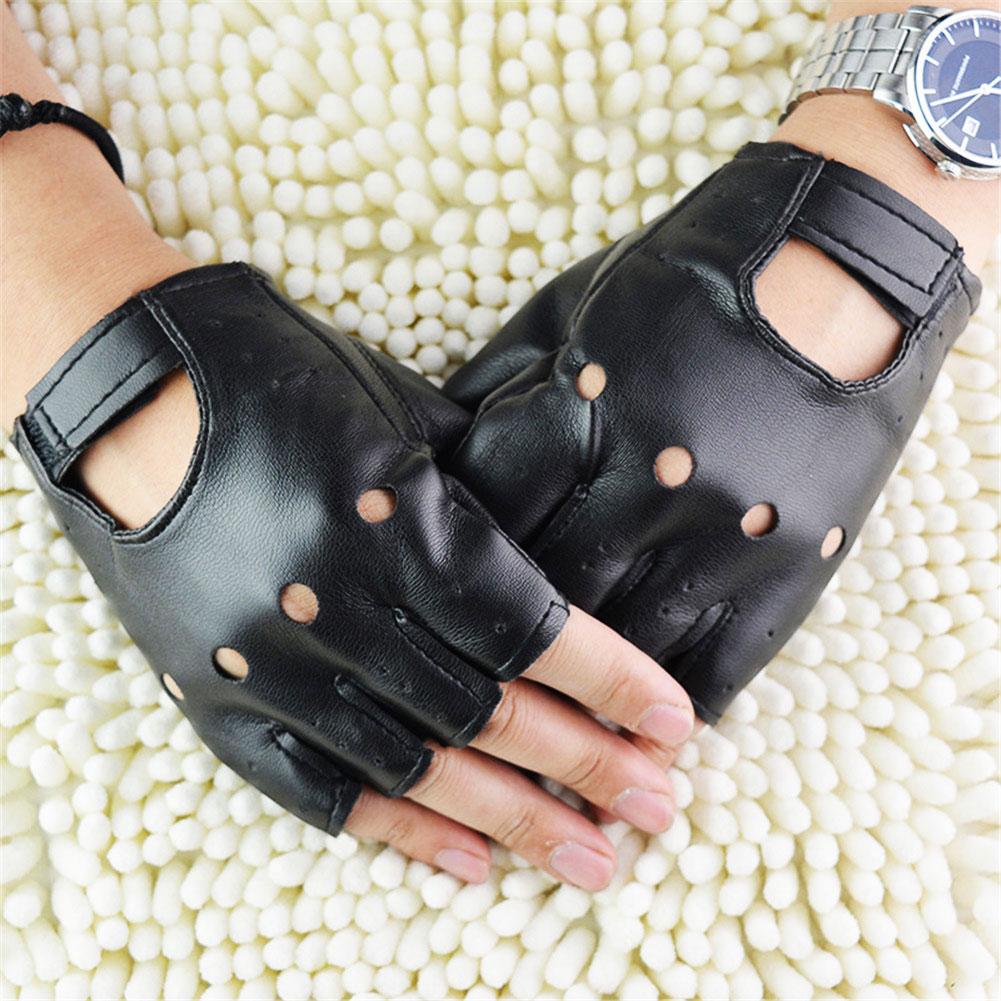 Leather Driving Glove - قفازات نصفية الأصابع للجنسين، مناسبة للمسرح
