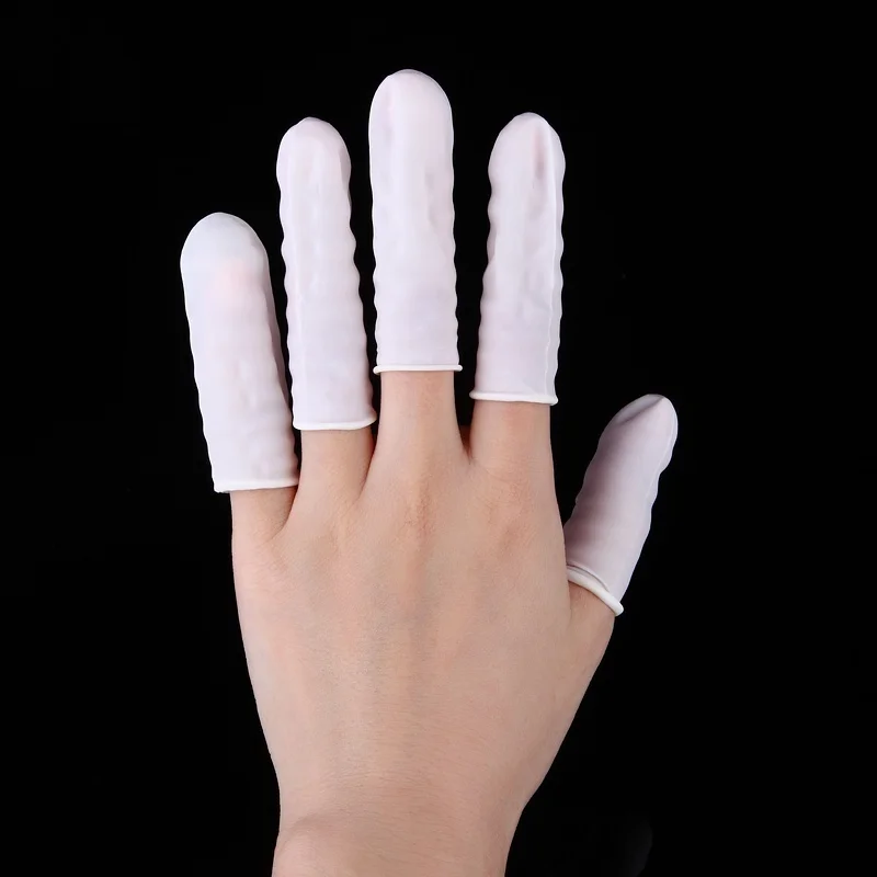 Latex Disposable Glove - 100 قطعة من أغطية الأصابع اللاتكسية