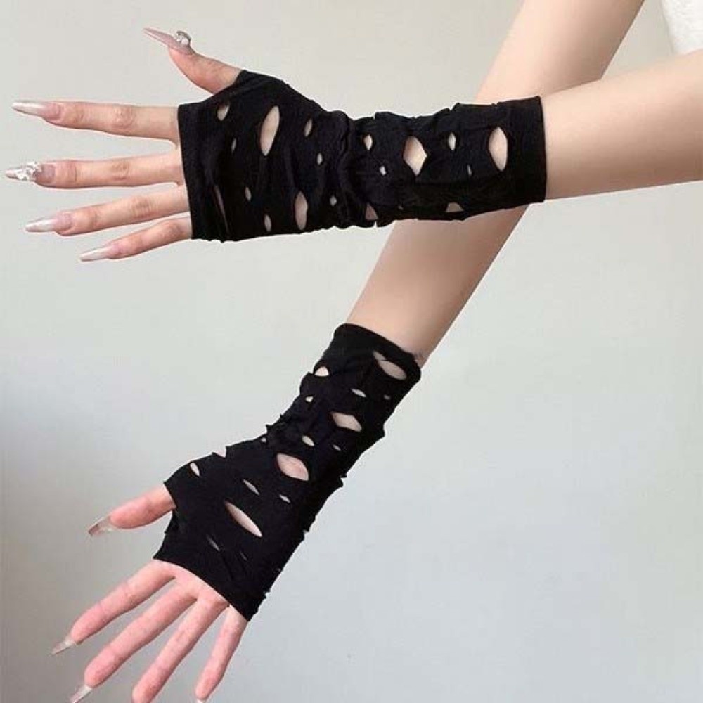 Fingerless Glove Knit - أغطية أكمام، أكمام ذراع ممزقة، قفازات