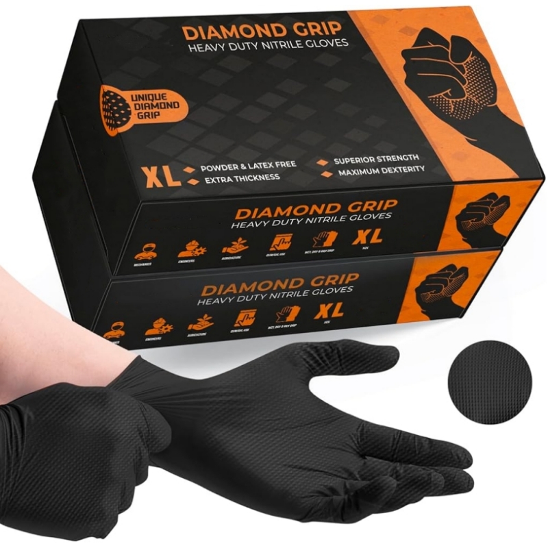 Nitrile Mechanic Glove - قفازات النتريل السوداء الثقيلة القابل للتصرف