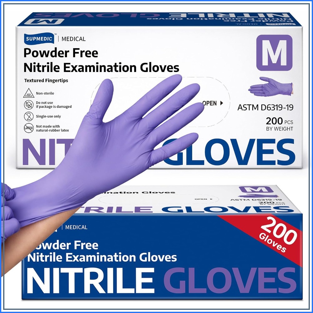 Exam Glove Nitrile - قفازات النتريل للاستخدام مرة واحدة، 200