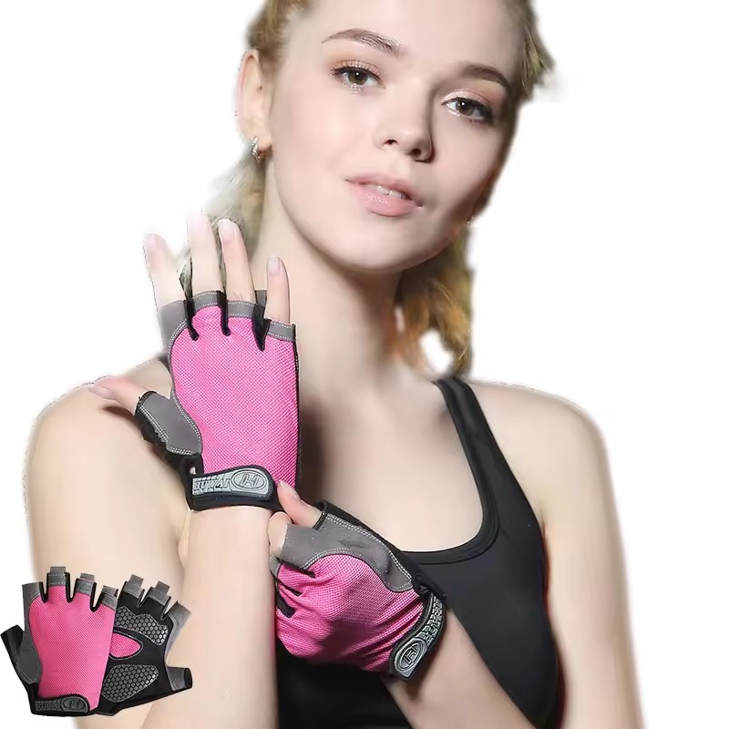 Workout Glove Gym - تنفس المضادة للانزلاق نصف اصبع قفازات