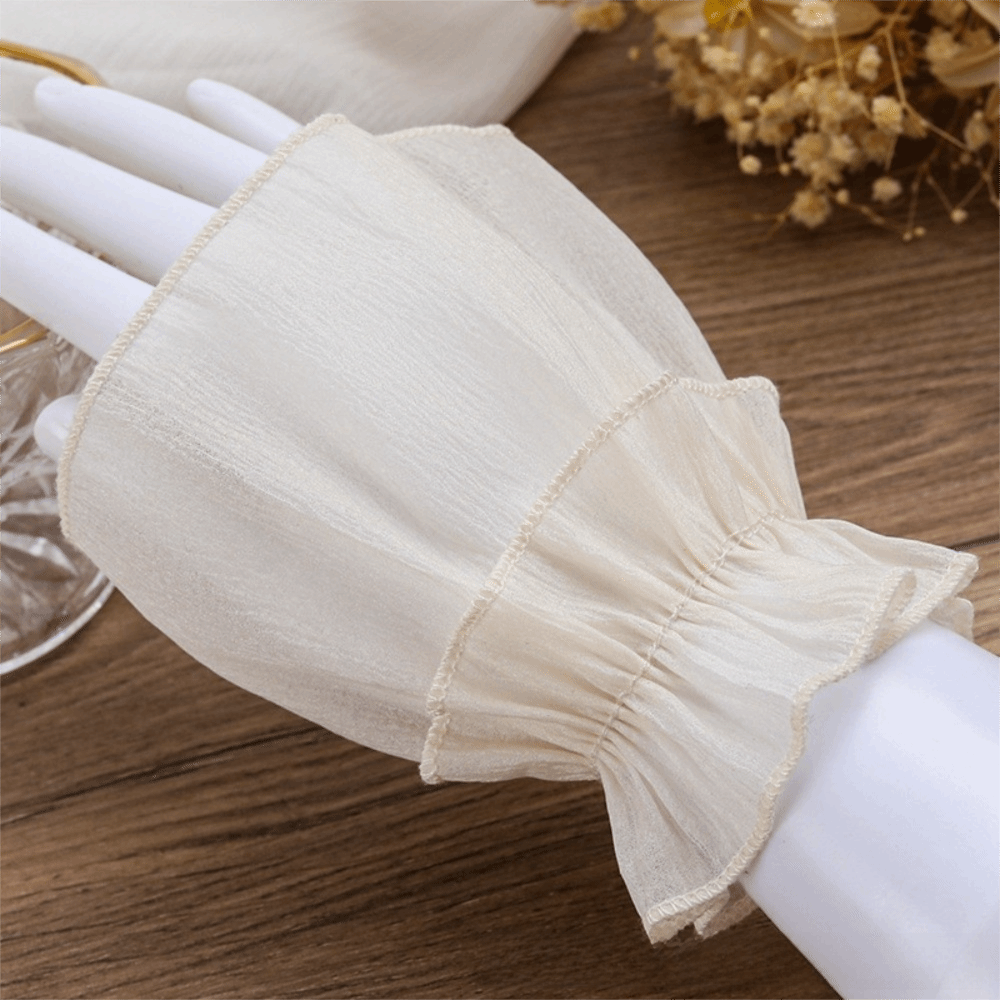 Fingerless Glove Knit - أكمام شيفون مكشكشة قابلة للفصل مع