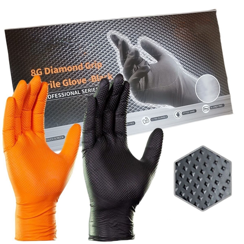 Nitrile Mechanic Glove - 8Mil سميكة الثقيلة قفازات العمل السلامة