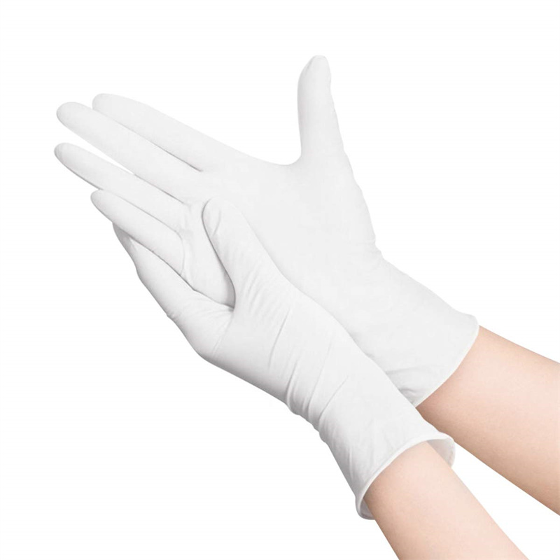 Exam Glove Nitrile - قفازات النتريل البيضاء القابل للتصرف 100