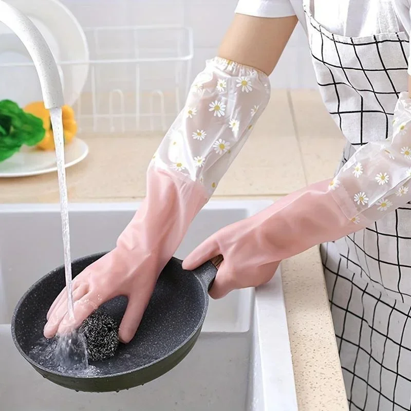 1 زوج قفازات مطاطية طويلة الأك - مراجعة Dish Glove Rubber وسعره