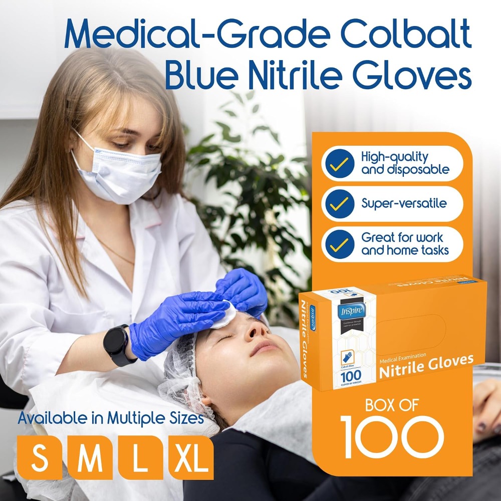 قفازات نيتريل زرقاء كوبالت للا - مراجعة Exam Glove Nitrile وسعره