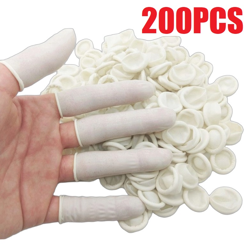 100/200 قطعة من أغطية الأصابع  - مراجعة Latex Disposable Glove وسعره