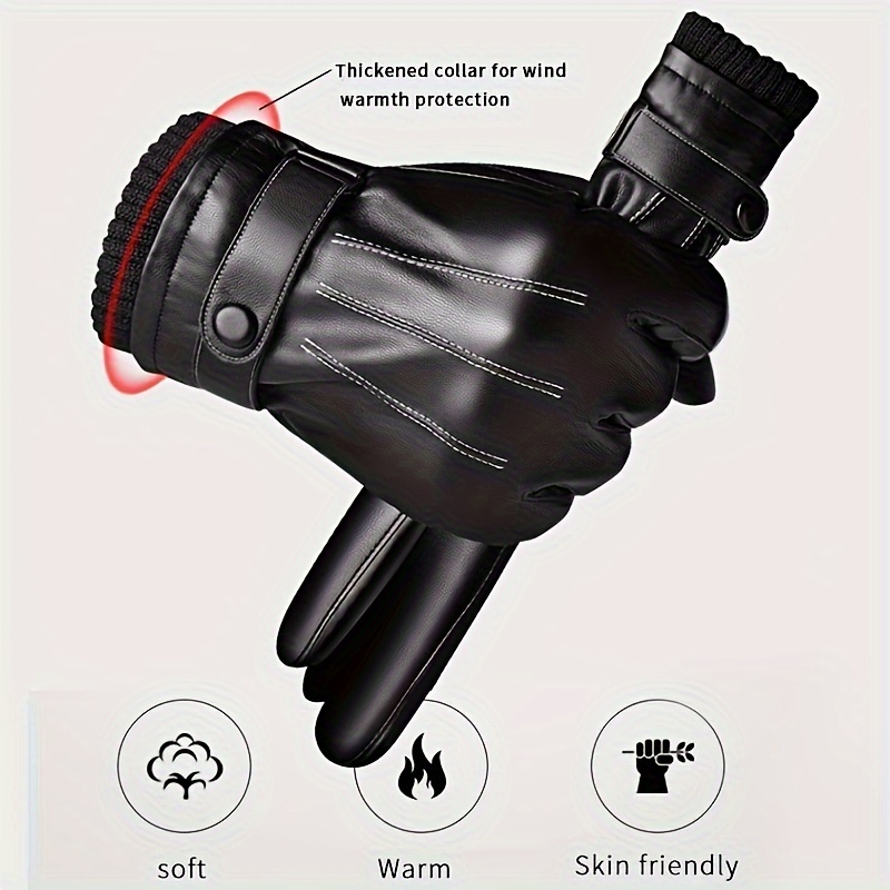1 زوج قفازات الشتاء الدافئة ال - مراجعة Leather Driving Glove وسعره