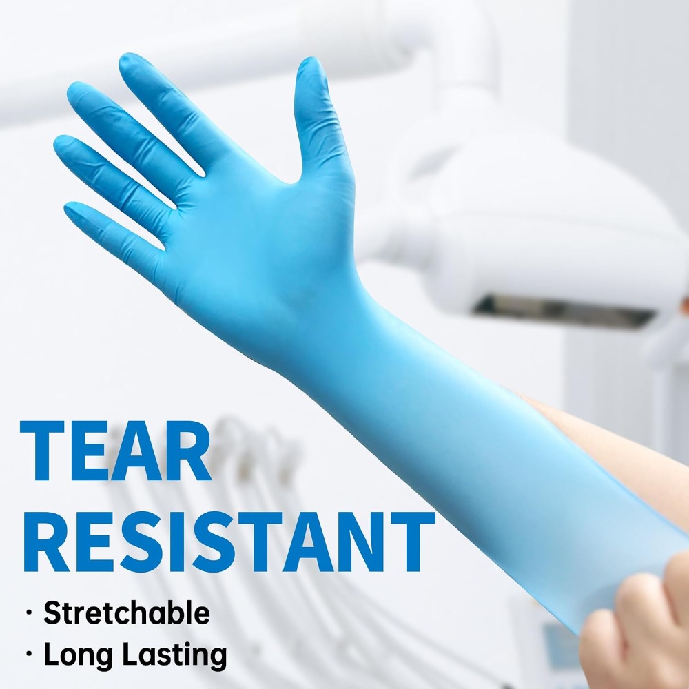 قفازات نيتريل زرقاء للاستخدام  - مراجعة Exam Glove Nitrile وسعره