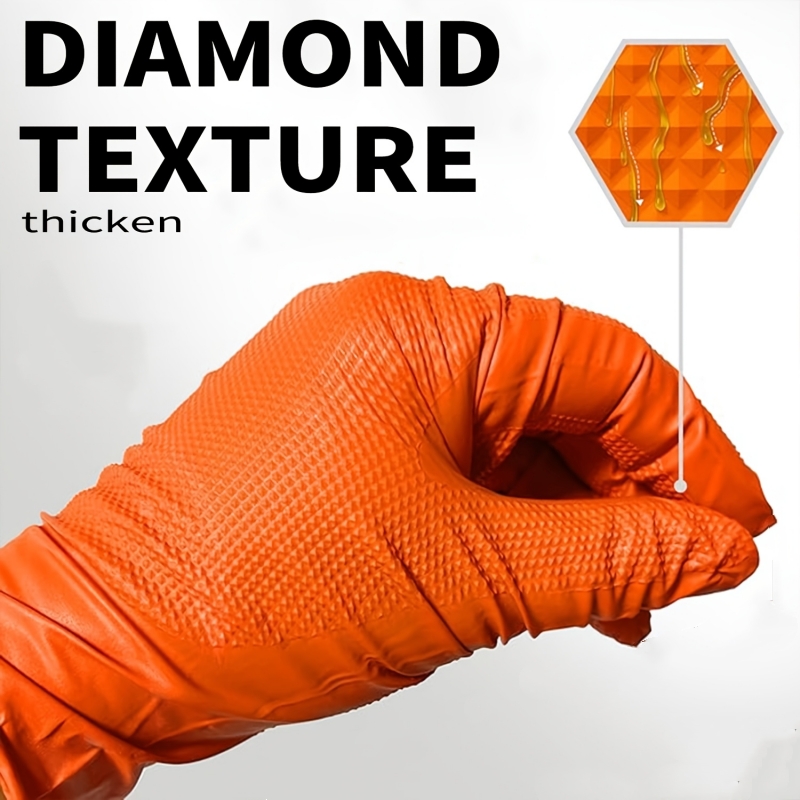 قفازات نتريل برتقالية متينة 8  - مراجعة Nitrile Mechanic Glove وسعره