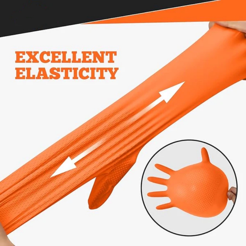 قفازات نتريل برتقالية متينة 8  - مراجعة Nitrile Mechanic Glove وسعره