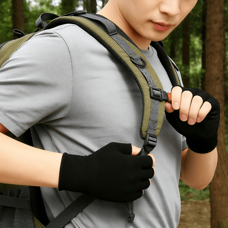 قفازات سوداء محبوكة نصف إصبع،  - مراجعة Fingerless Glove Knit وسعره