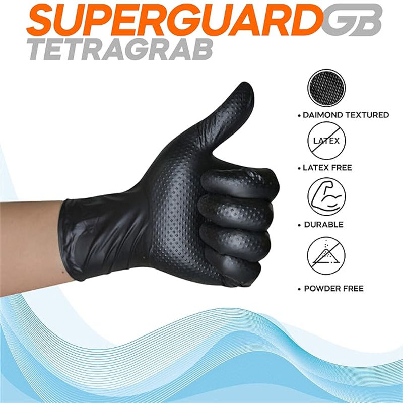 قفازات النتريل السوداء يمكن ال - مراجعة Nitrile Mechanic Glove وسعره