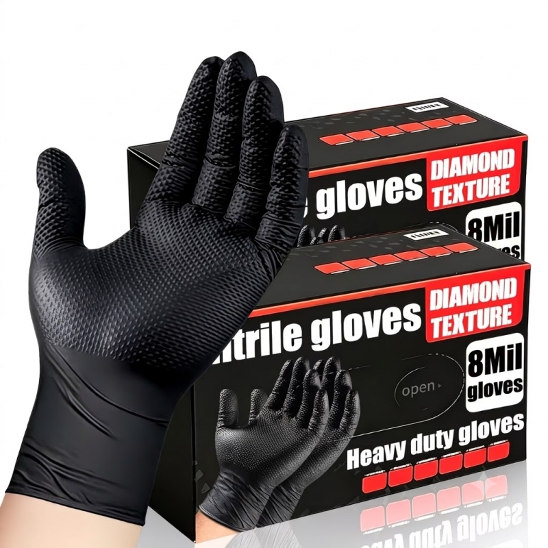 قفازات نيتريل صناعية سوداء شدي - مراجعة Nitrile Mechanic Glove وسعره