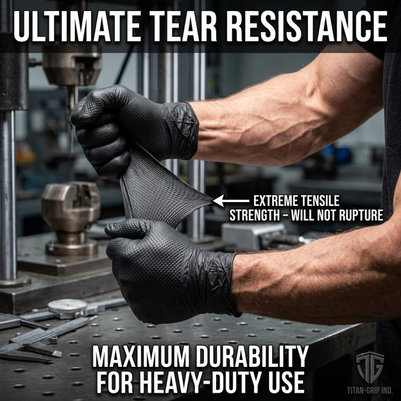 قفازات نيتريل صناعية سوداء شدي - مراجعة Nitrile Mechanic Glove وسعره