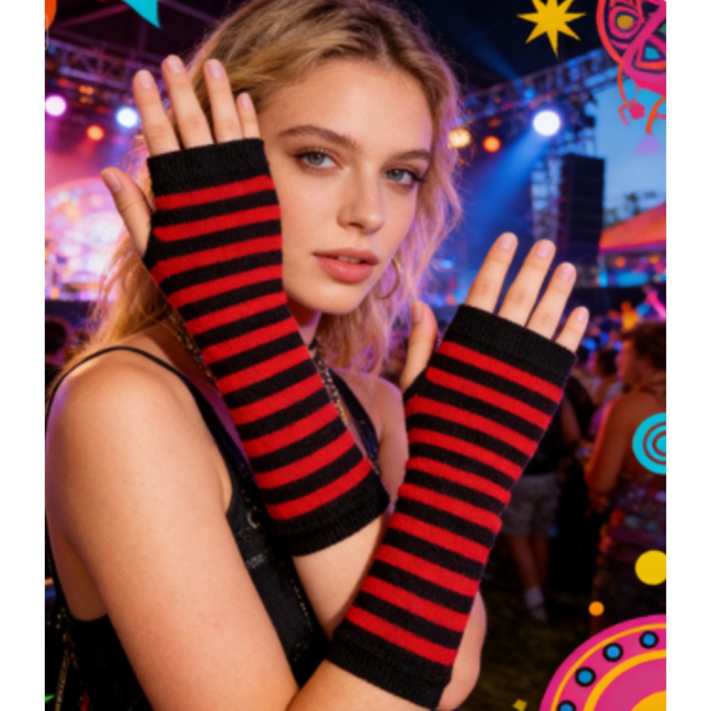 قفازات PESENAR بدون أصابع مخطط - مراجعة Fingerless Glove Knit وسعره