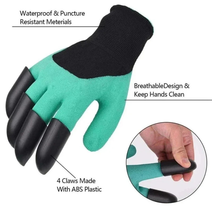 زوج من قفازات الحدائق المزودة  - مراجعة Gardening Glove Waterproof وسعره