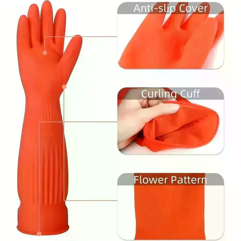 قفازات طويلة قابلة لإعادة الاس - مراجعة Dish Glove Rubber وسعره