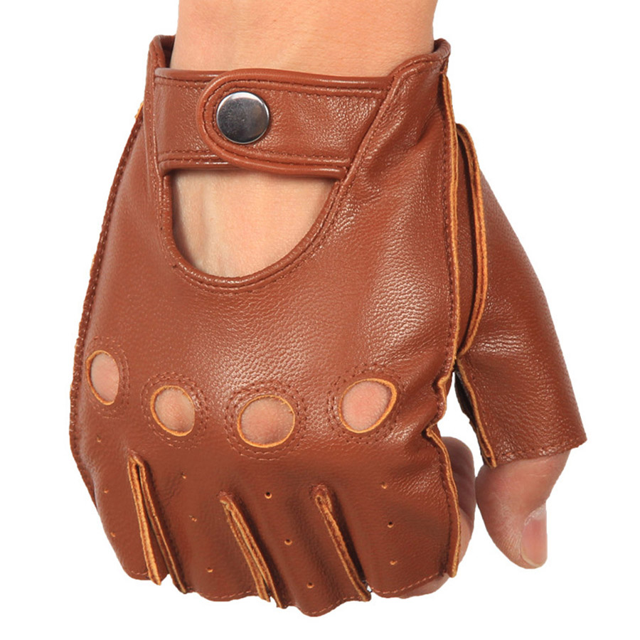 عالية الجودة رجل نصف اصبع قفاز - مراجعة Leather Driving Glove وسعره