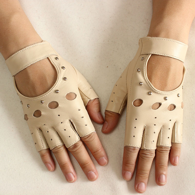 قفازات نسائية جلدية نصفية الأص - مراجعة Leather Driving Glove وسعره