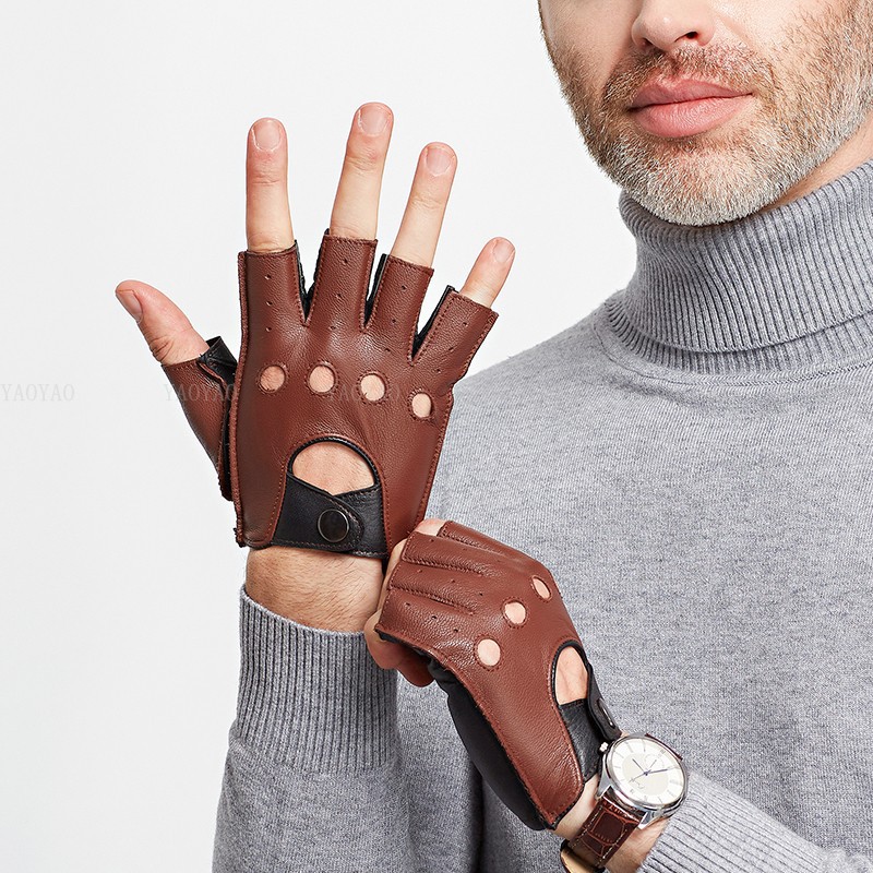 قفازات رجالية ربيعية نصف إصبع  - مراجعة Leather Driving Glove وسعره