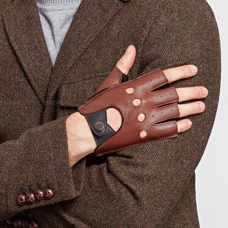 قفازات رجالية ربيعية نصف إصبع  - مراجعة Leather Driving Glove وسعره
