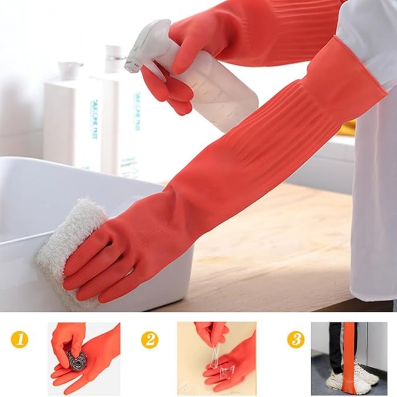 45 سنتيمتر اضافية طويلة قفازات - مراجعة Dish Glove Rubber وسعره