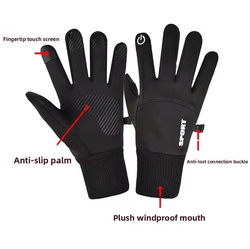أسود شتاء دافئ أصابع كاملة مقا - مراجعة Ski Glove Waterproof وسعره