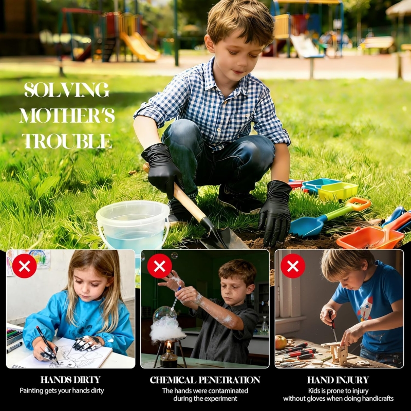 قفازات نيتريل سوداء للأطفال من - مراجعة Nitrile Mechanic Glove وسعره