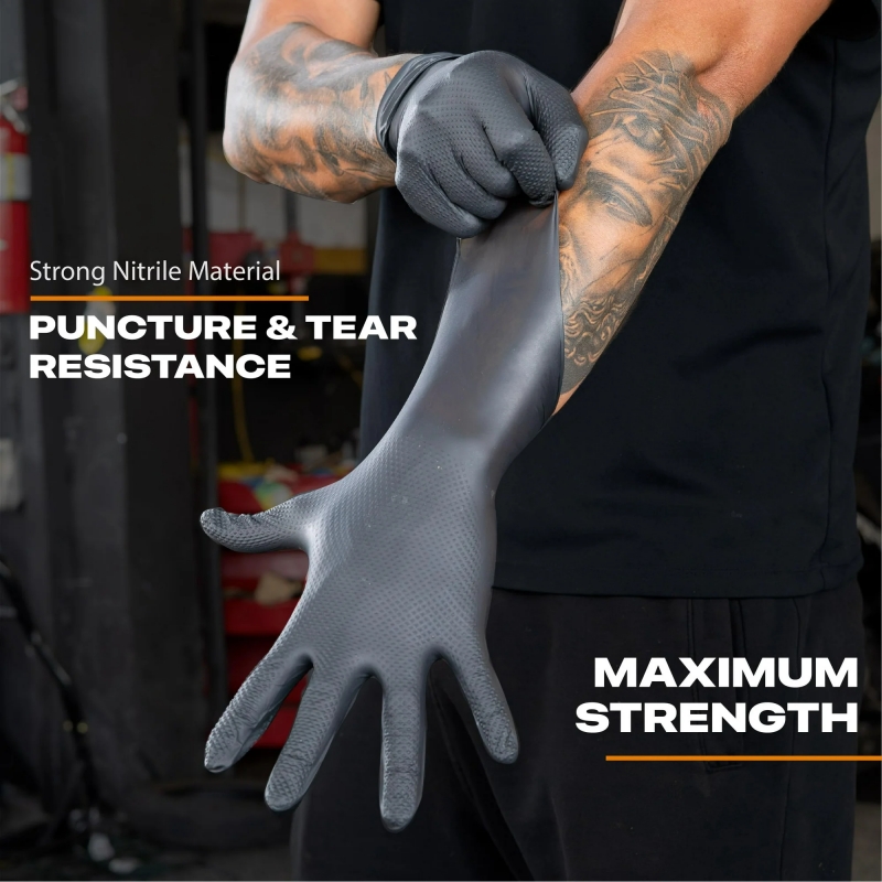قفازات النتريل السوداء الثقيلة - مراجعة Nitrile Mechanic Glove وسعره