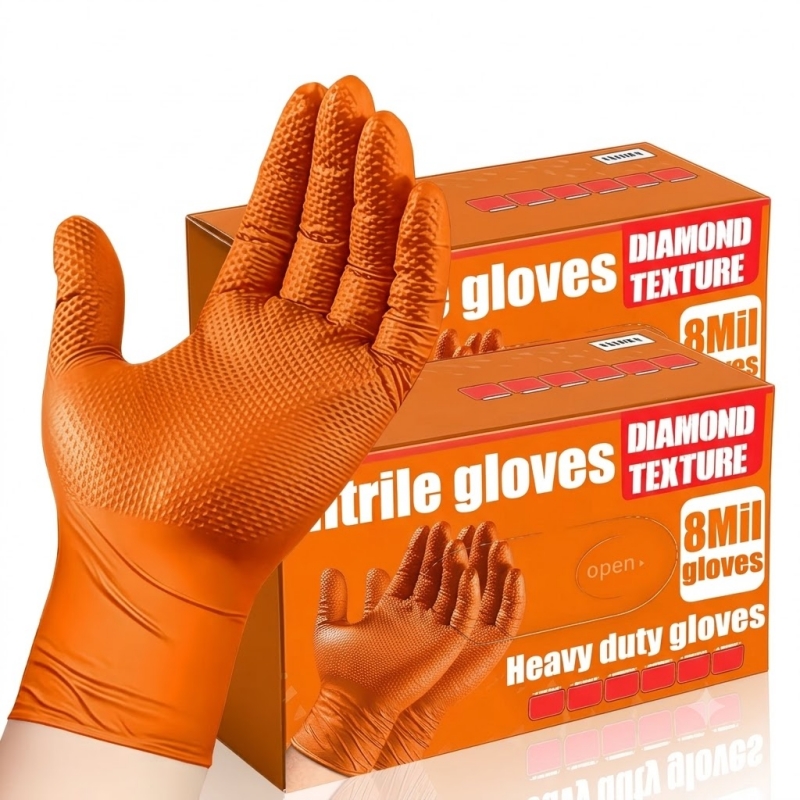 قفازات النتريل البرتقالية شديد - مراجعة Nitrile Mechanic Glove وسعره
