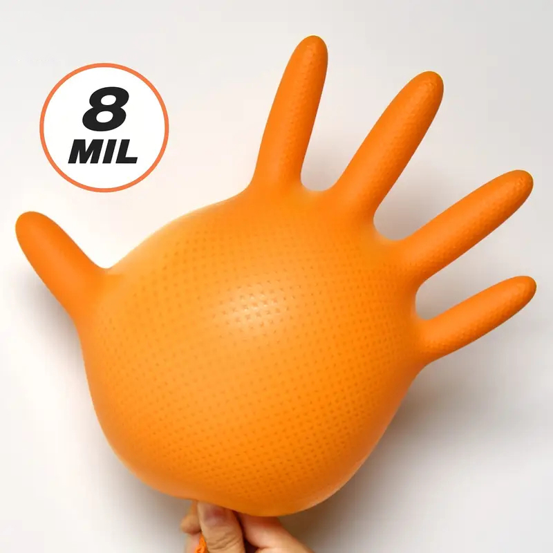 قفازات النتريل البرتقالية شديد - مراجعة Nitrile Mechanic Glove وسعره