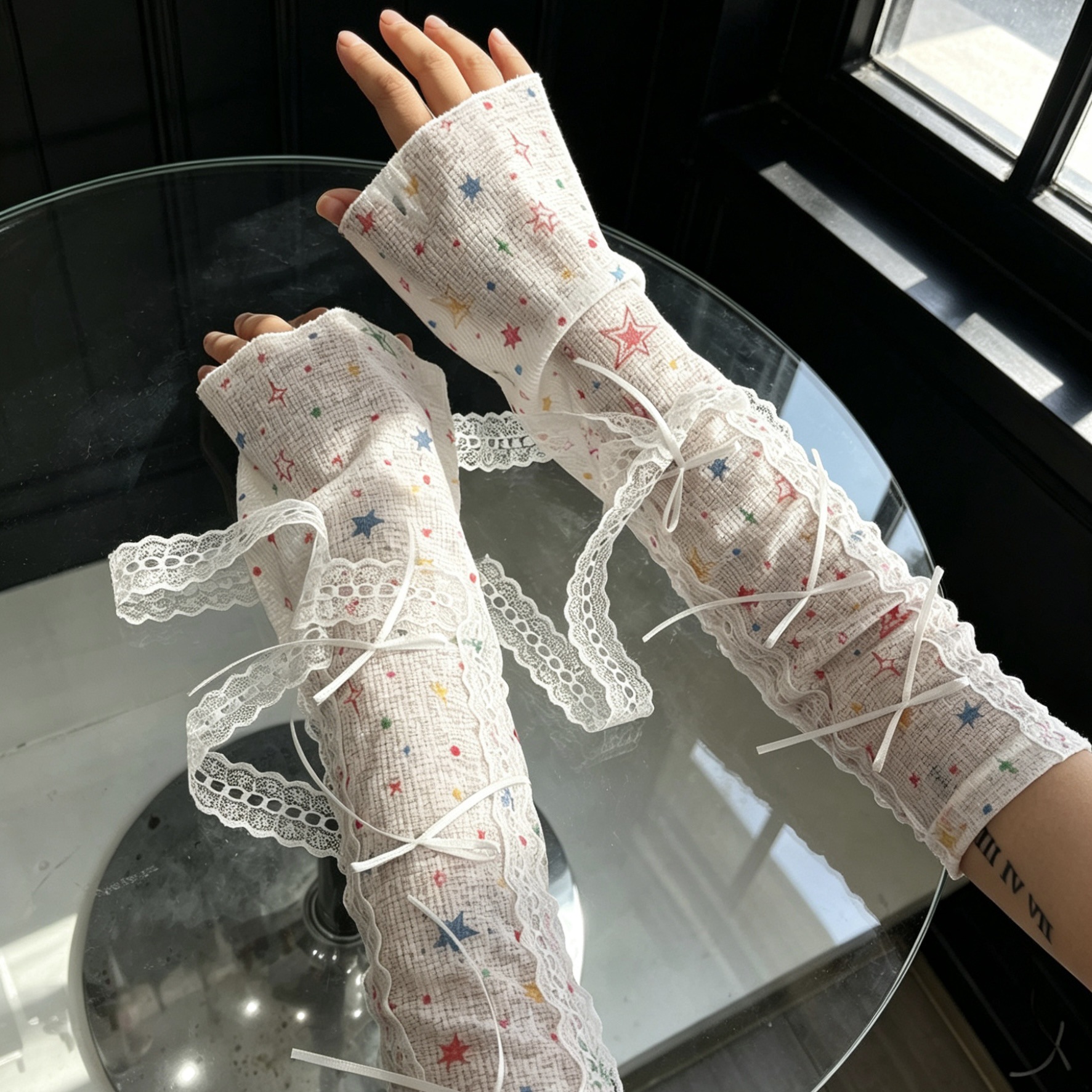 أكمام دانتيل طويلة بدون أصابع  - مراجعة Fingerless Glove Knit وسعره