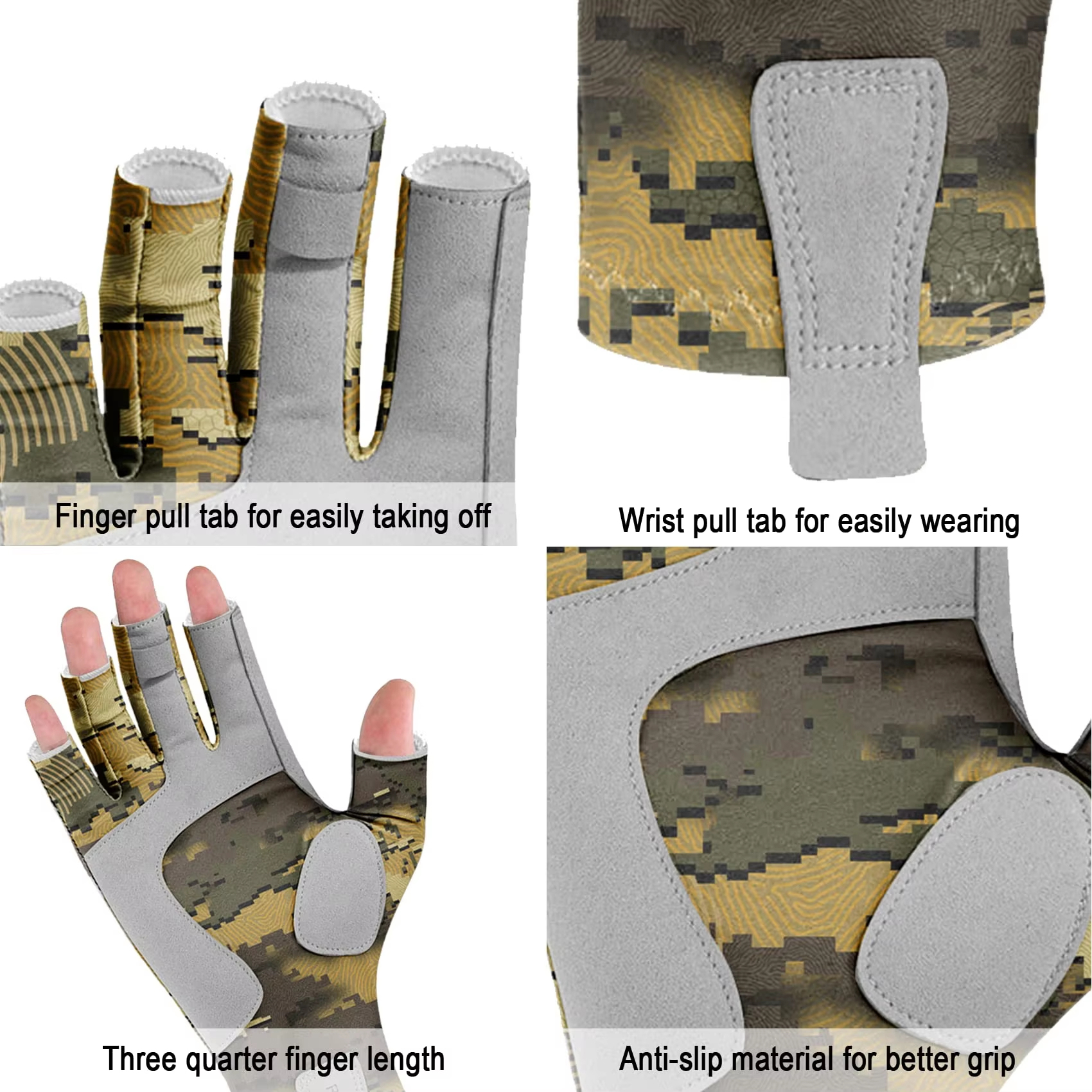 قفازات صيد السمك بدون أصابع من - مراجعة Cycling Glove Padded وسعره