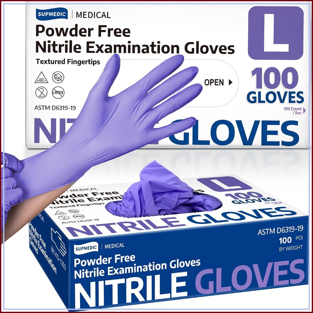 قفازات طبية من النتريل للاستخد - مراجعة Exam Glove Nitrile وسعره